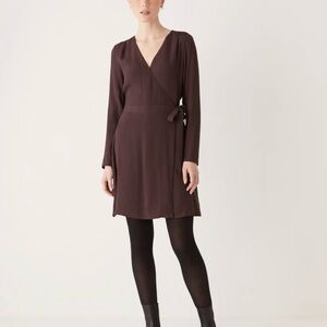 Frank and Oak Wrap Dress in Chocolate